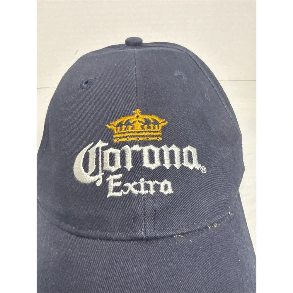 Corona Extra‎ Hat Cap Strap Back Mens Navy Yellow Baseball Beer Promo Logo